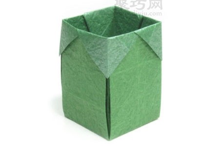 折纸桌上垃圾盒折法步骤