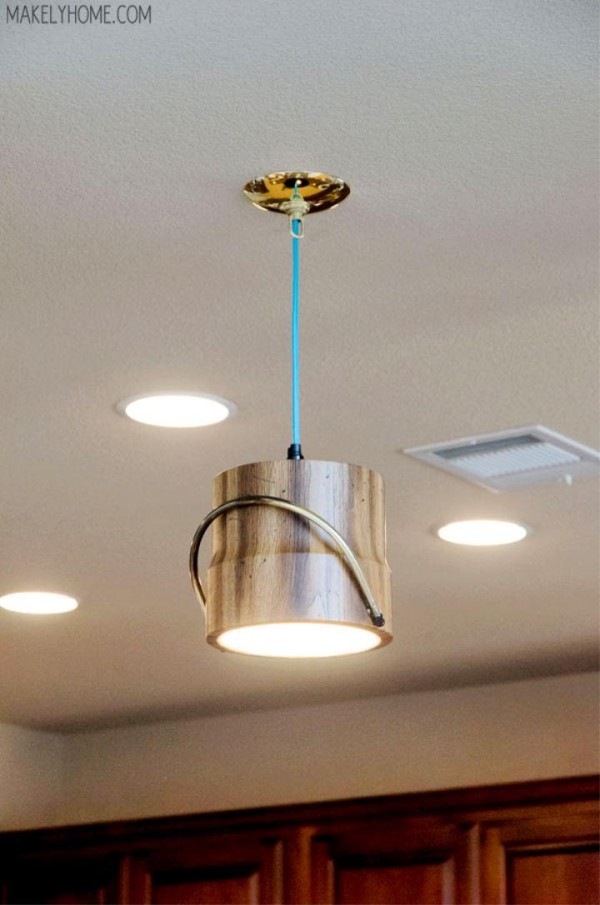 DIY Ice Bucket Pendant Light
