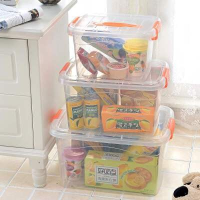 箱塑料食品级透明收纳盒小号家用宿舍学生有盖整理箱储物箱子