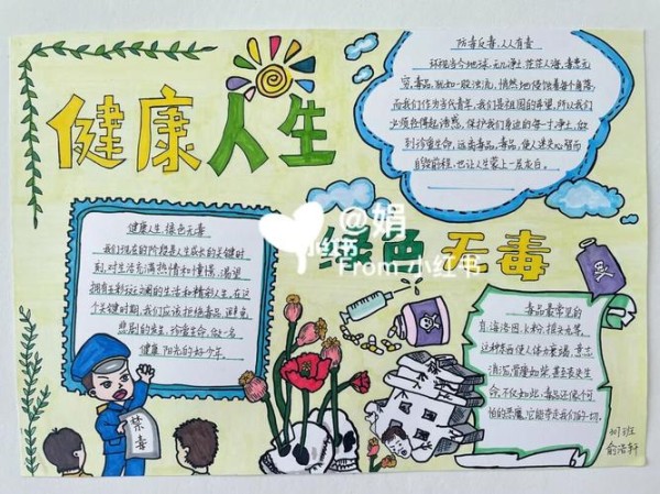 健康人生绿色无毒手抄报