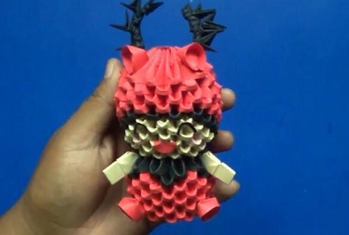 折纸三角插教程教你简单有趣的圣诞节三角插驯鹿折法麋鹿的折法图解