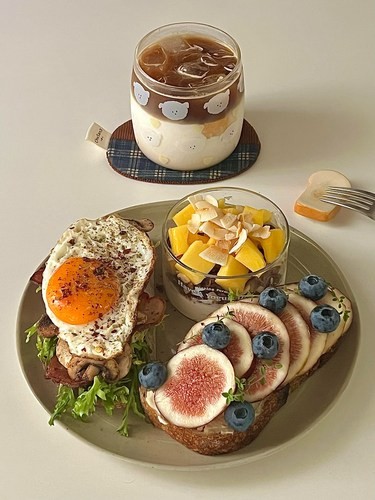 元气brunch｜开放式三明治酸奶杯