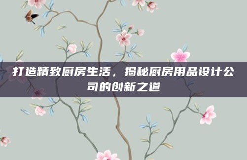 打造精致厨房生活,揭秘厨房用品设计公司的创新之道