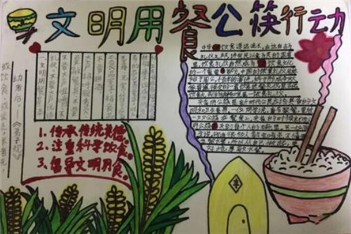 初中生文明餐桌手抄报精美漂亮