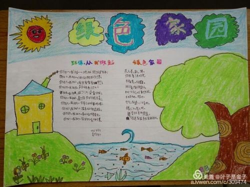 16学年度三亚市第十小学以环保绿色为主题的手抄报