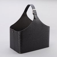 简约黑色 PU 052提篮装饰收纳盒