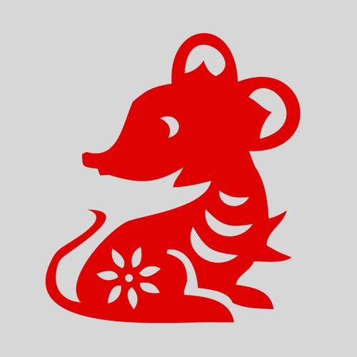 幼儿园纸质镂空贴纸十二生肖动物老鼠传统镂空手工窗花剪纸装饰画