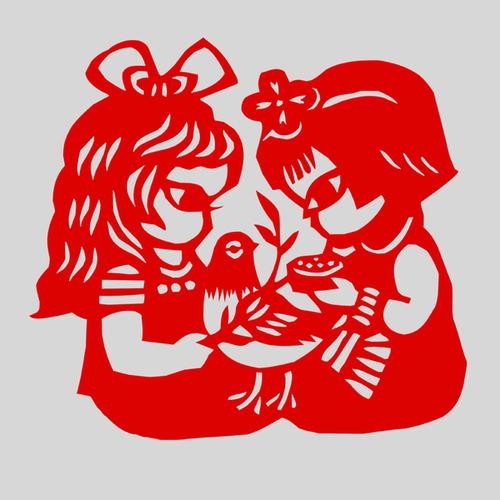 手工窗花剪纸牧童人物作品教室儿童幼儿园玻璃墙壁贴纸镂空装饰画