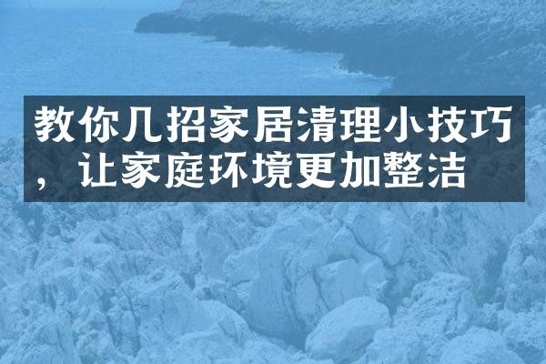 教你几招家居清理小技巧，让家庭环境更加整洁