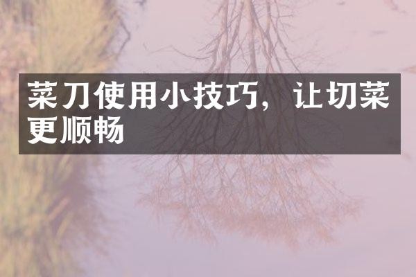 菜刀使用小技巧，让切菜更顺畅