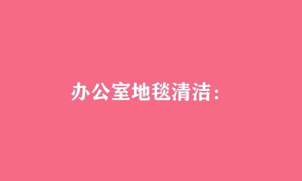 办公室地毯清洁：