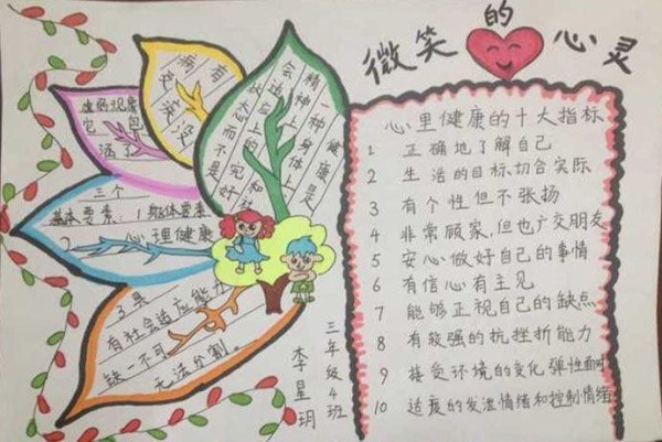 微笑心灵手抄报心理健康获奖作品