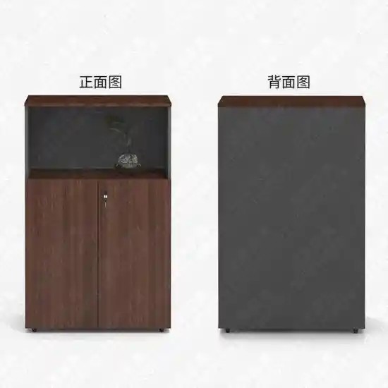 办公室墙边文件矮柜茶水柜 高柜矮柜组合泡茶矮柜