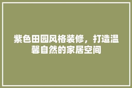 紫色田园风格装修，打造温馨自然的家居空间 地板材料
