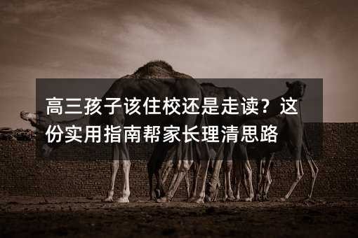 高三孩子该住校还是走读?这份实用指南帮家长理清思路