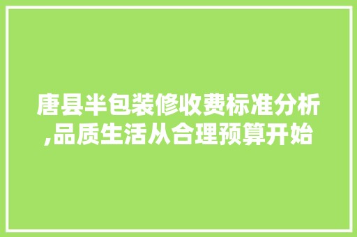 唐县半包装修收费标准分析,品质生活从合理预算开始 客厅
