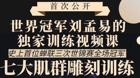 怎么练肌肉?刘孟易《七大肌肉群雕刻训练》世界冠军教你如何练肌肉
