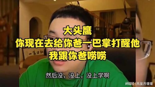 大头鹰：你现在去给你爸一巴掌打醒他，我跟你爸唠唠