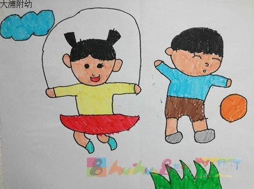 儿童爱运动简笔画图片怎么画简笔画教程绘画吧-画画