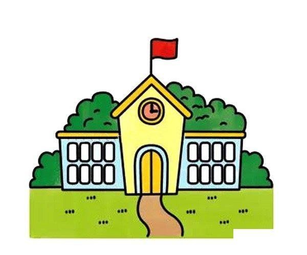 中学生校园生活简笔画儿童简笔画全面学校多彩生活简笔画学校一天生活