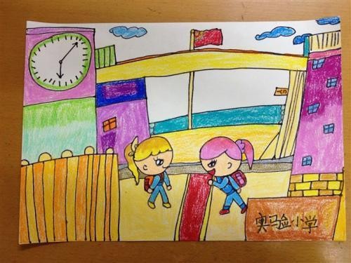 美丽的校园图画一等奖初中生校园教学楼简笔画心中的小学简笔画幼儿简