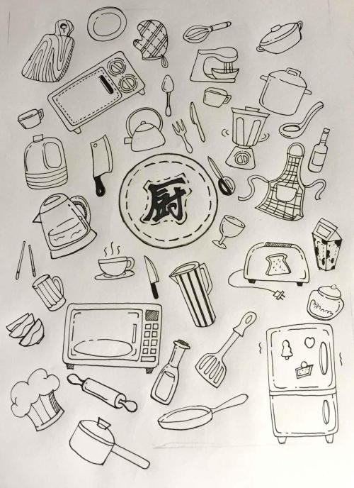 我的厨房我做主简笔画