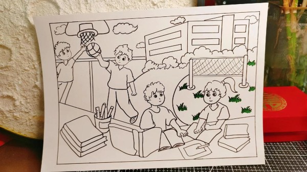 初中校园生活小学校园生活手抄报绘画小学生手抄报儿抖音