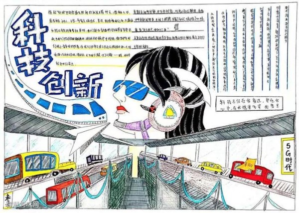 科技托起强国梦手抄报绘画 - 智慧妈咪网