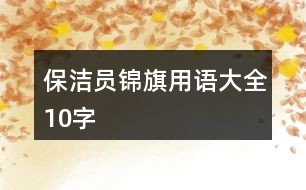 保洁员锦旗用语大全10字