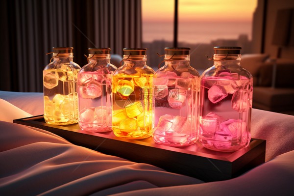 梦幻的酒瓶灯具照明