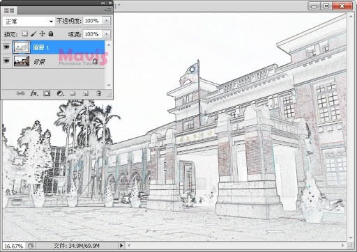 素描效果,教你模仿建筑景观蓝图效果_www.16xx8.com
