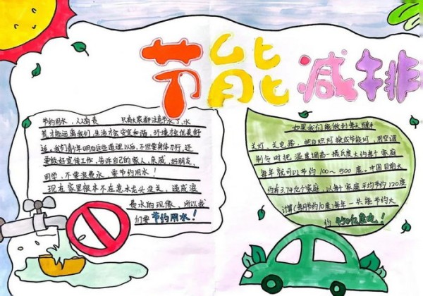 节能减排手抄报一等奖图片