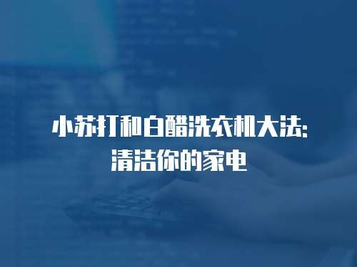 小苏打和白醋洗衣机大法: 清洁你的家电