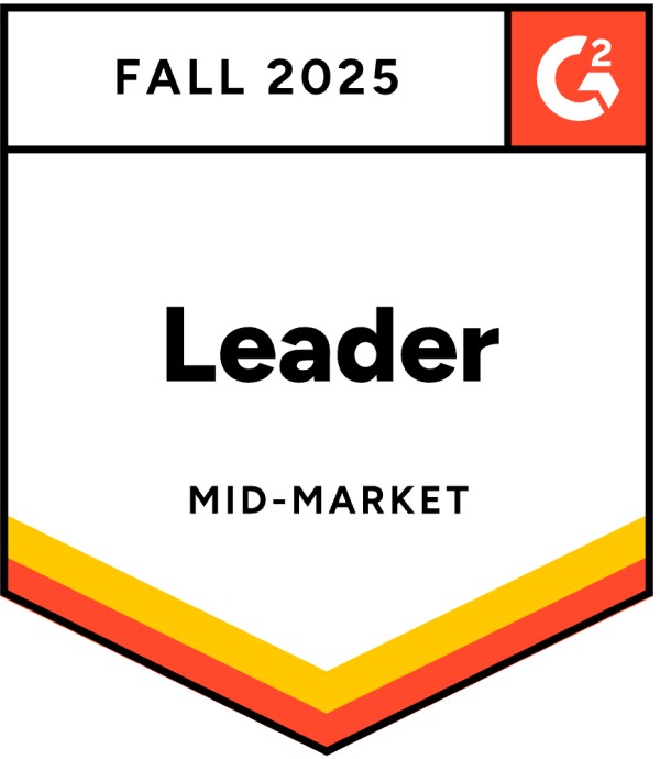 Awarded Grid Leader in mid-market - Fall 2025 by G2 market reports