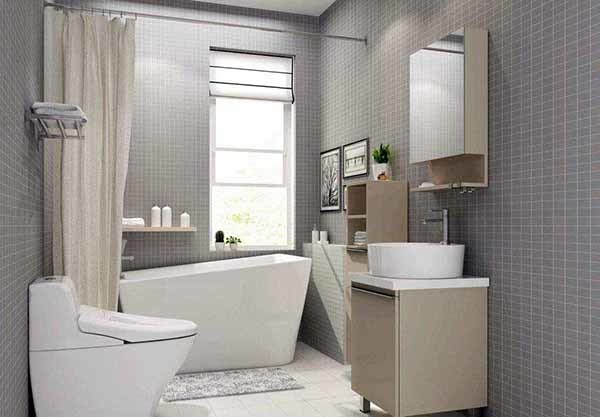 卫生间装修省钱诀窍—浴帘代替玻璃浴隔