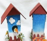 用果汁盒制作幸福小鸟屋/储蓄罐