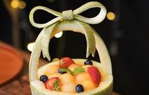 少女心爆棚的哈密瓜水果篮