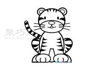 老虎如何画最简单 老虎简笔画步骤