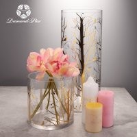 欧式简约金贴纸玻璃花瓶家居装饰瓶