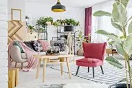 扶手椅,红色,桌子,家庭生活,灯,家具,金属,明亮,沙发,白色