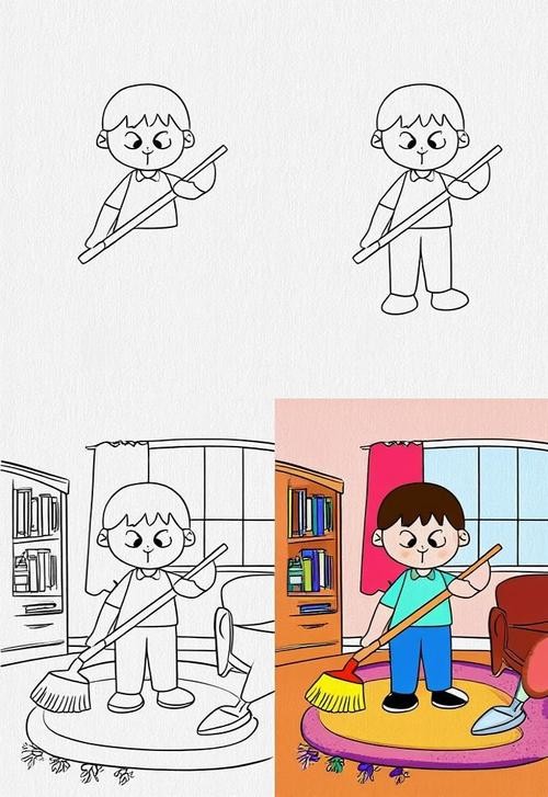 打扫房间简笔画