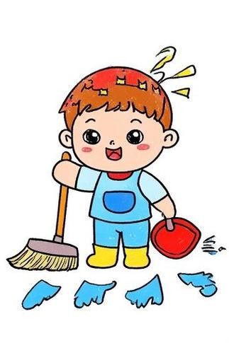打扫卫生儿童画简笔画