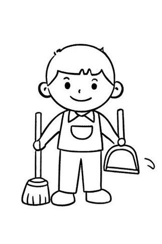打扫房间简笔画