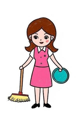 打扫除简笔画来啦