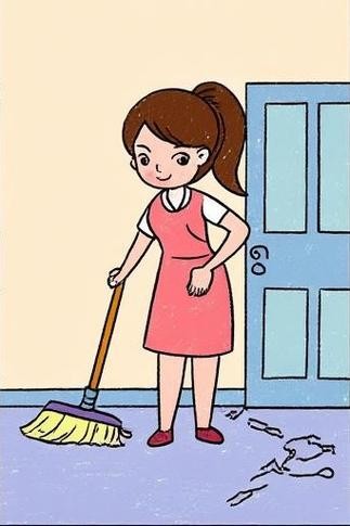 打扫卫生的简笔画