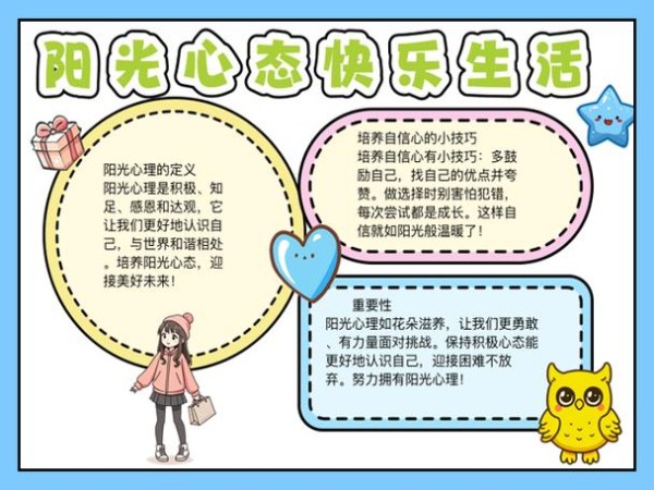 阳光心理手抄报来咯来咯我带着新鲜出炉的阳光心态快乐生活手抄报