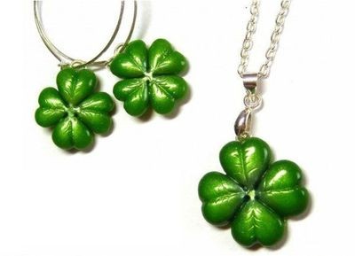 使用软陶做祝福四叶草坠子