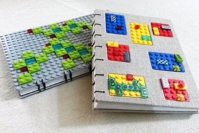 用废旧乐高积木做diy个性硬皮抄