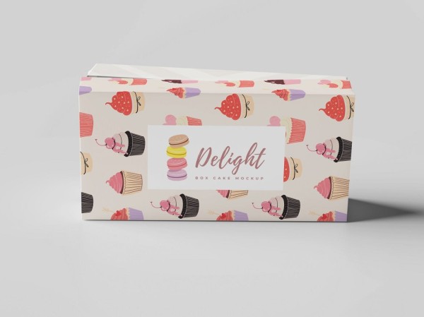 6292 创意蛋糕食品盒子包装设计样机-Box Cake Mockup
