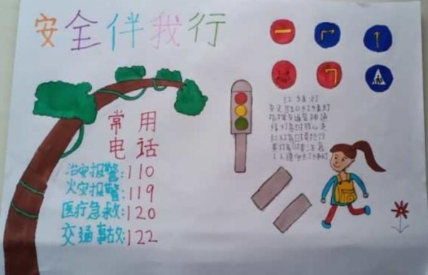 学生居家莫大意安全教育不缺席马村乡中心小学安全主题手抄报